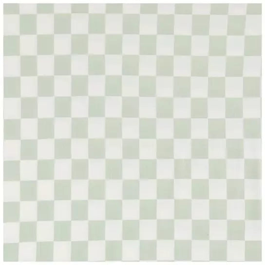 Leaf Green & White Checkered Nursing Pillow Cover
