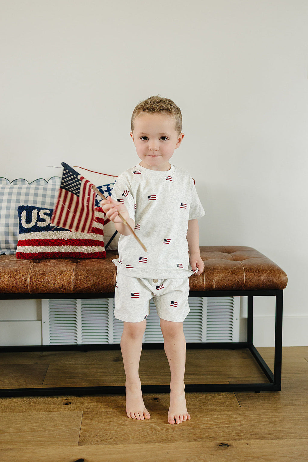 Flag Button Short Set