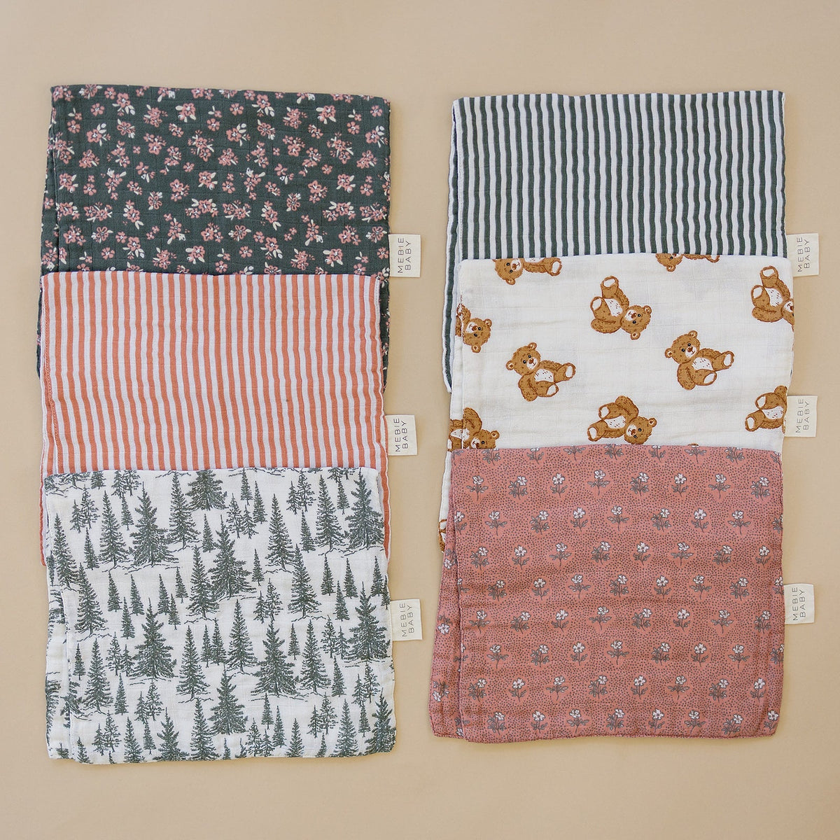 Teddy Bear Muslin Burp Cloth