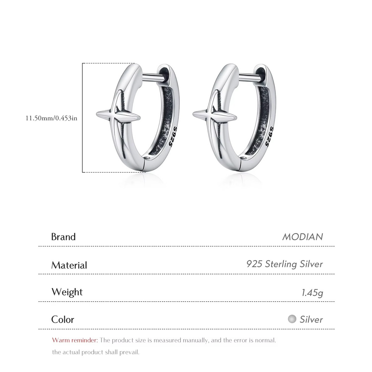 Retro Exquisite Stars Small Hoop Earrings